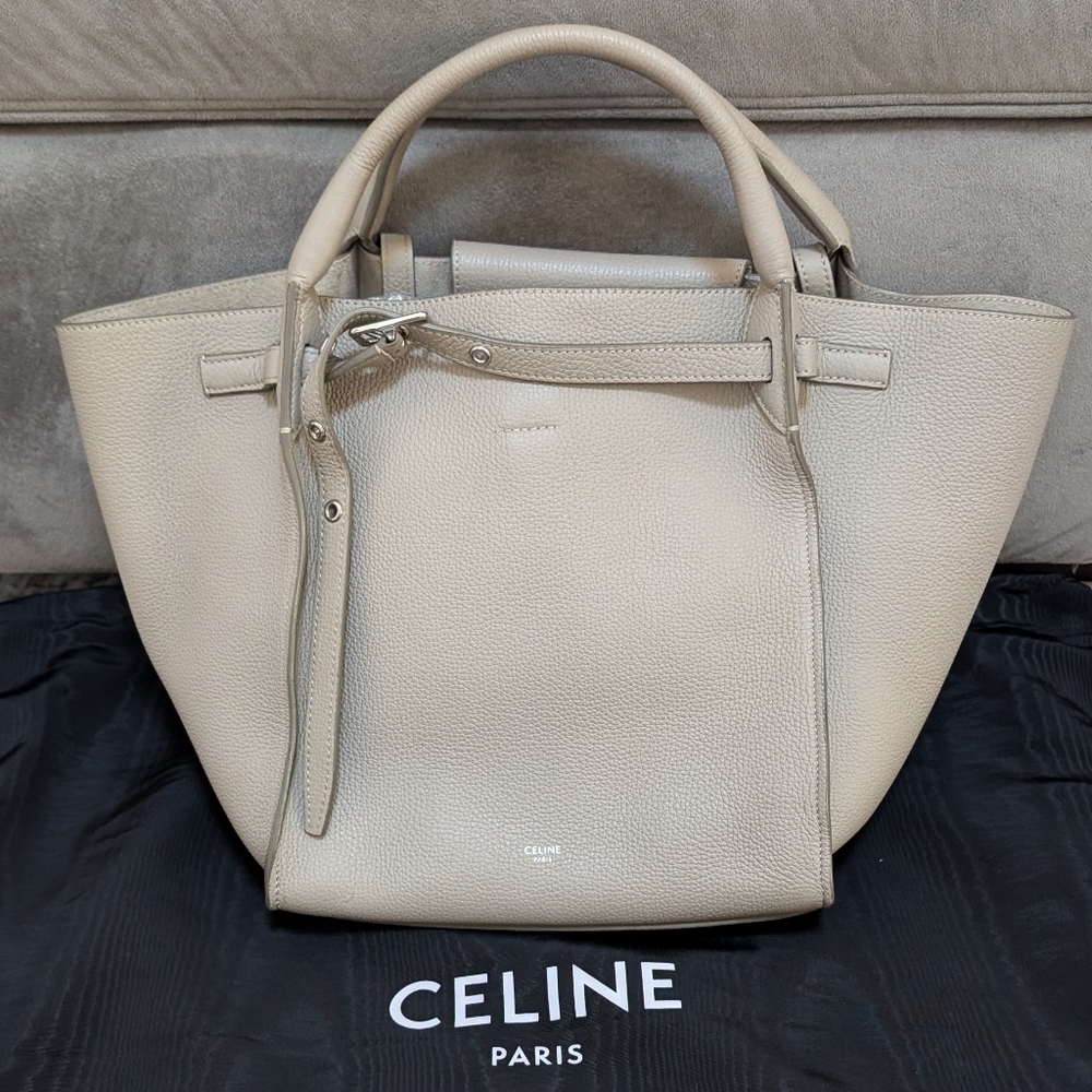 Celine - Big Bag Leather Handbag Tote - Neutral / Taupe - Authentic / Excellent